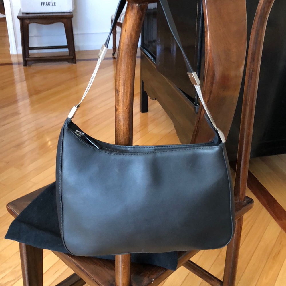 Vintage black leather Versace purse